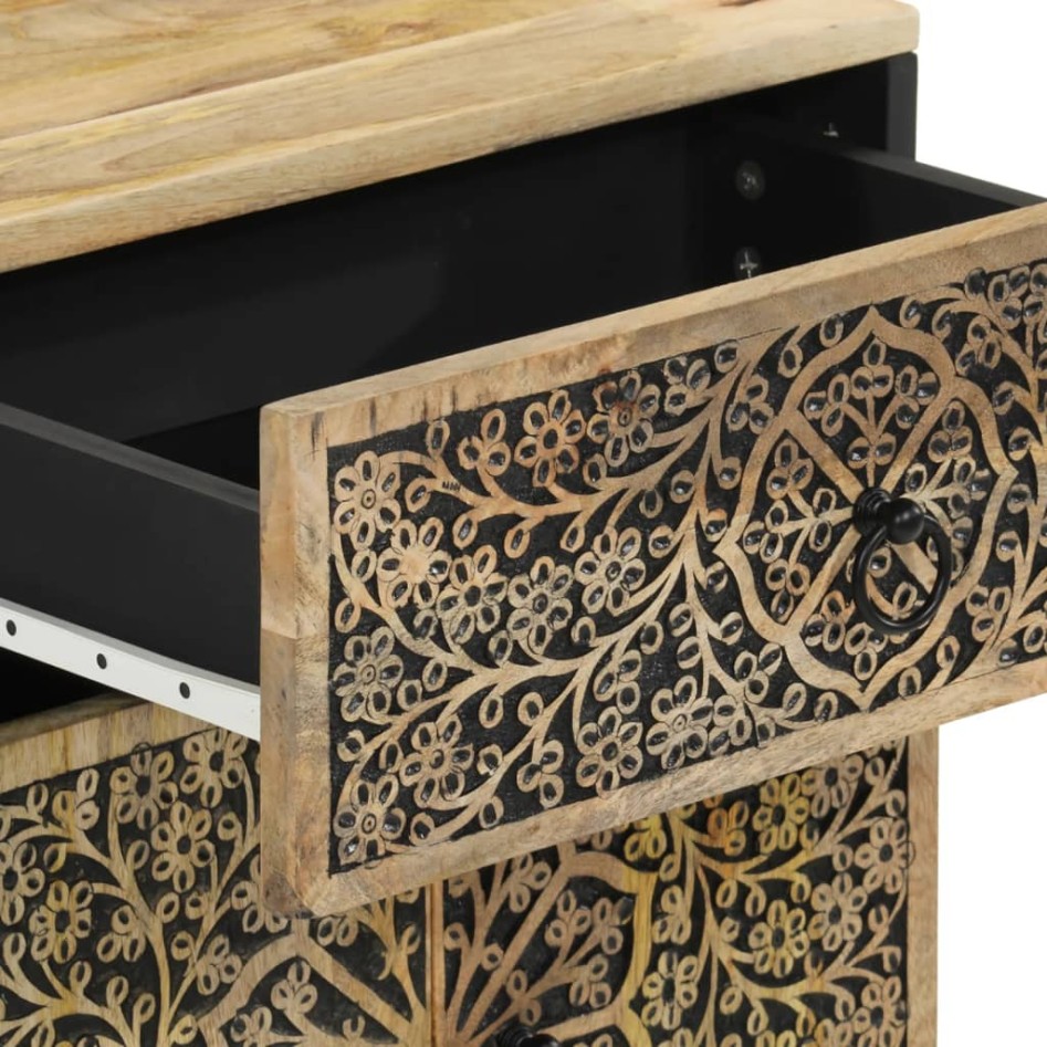 Mesita de noche madera maciza de mango 50x33x60