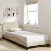 Estructura de cama con cabecero sin colchón tela crema 80x200cm