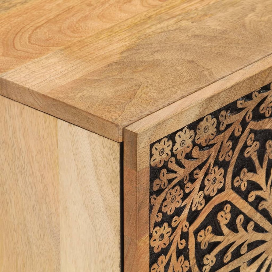 Mesitas de noche 2 uds madera maciza de mango 40x33x46