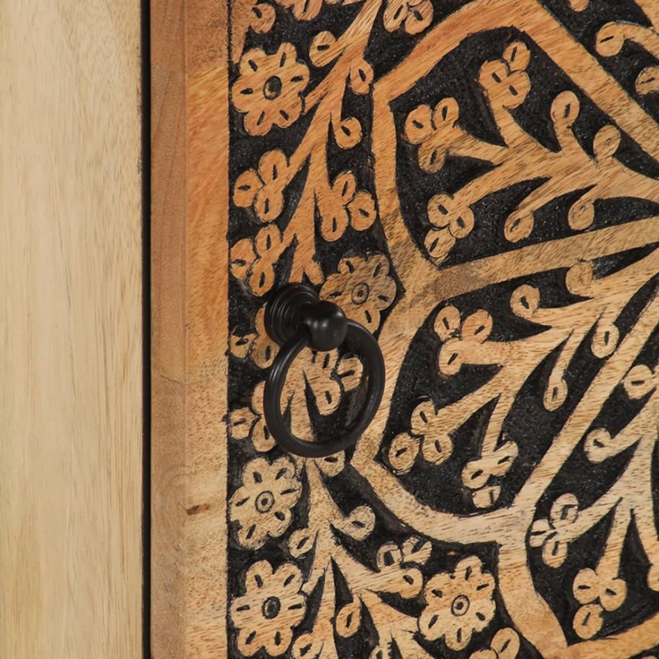 Mesitas de noche 2 uds madera maciza de mango 40x33x46