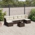 Set sofás de jardín 8 piezas y cojines ratán sintético