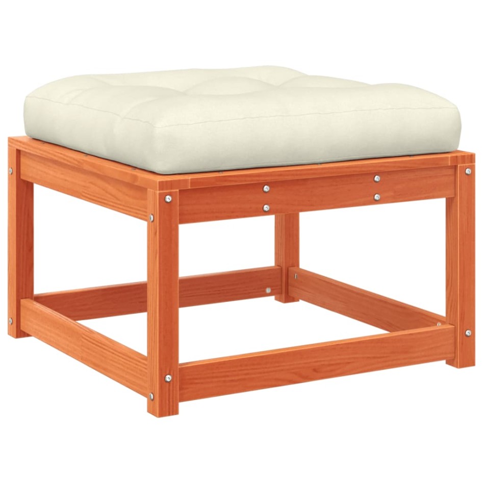 Set de sofás jardín 5 pzas con cojines madera pino marrón