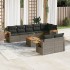 Set de muebles de jardín 9 pzas y cojines ratán sintético