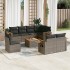 Set de muebles de jardín 9 pzas y cojines ratán sintético