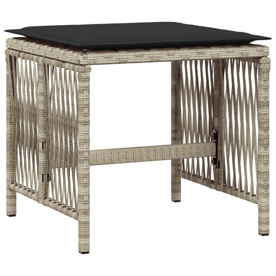 Set comedor de jardín 9 pzas cojines ratán sintético gris