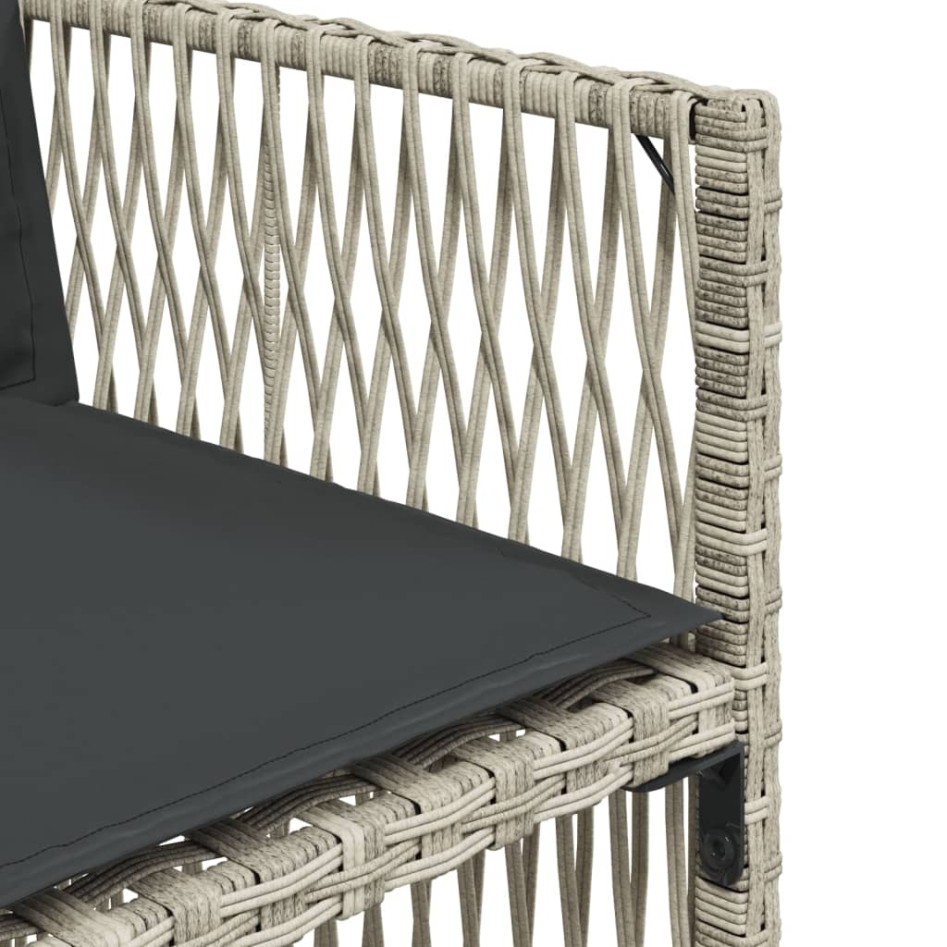 Set comedor de jardín 9 pzas cojines ratán sintético gris