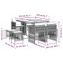 Set comedor de jardín 9 pzas cojines ratán sintético gris