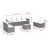 Set muebles jardín 9 pzas y cojines ratán sintético gris