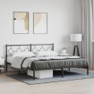Estructura cama sin colchón con cabecero metal negro 180x200 cm
