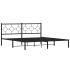 Estructura cama sin colchón con cabecero metal negro 180x200