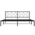 Estructura cama sin colchón con cabecero metal negro 180x200