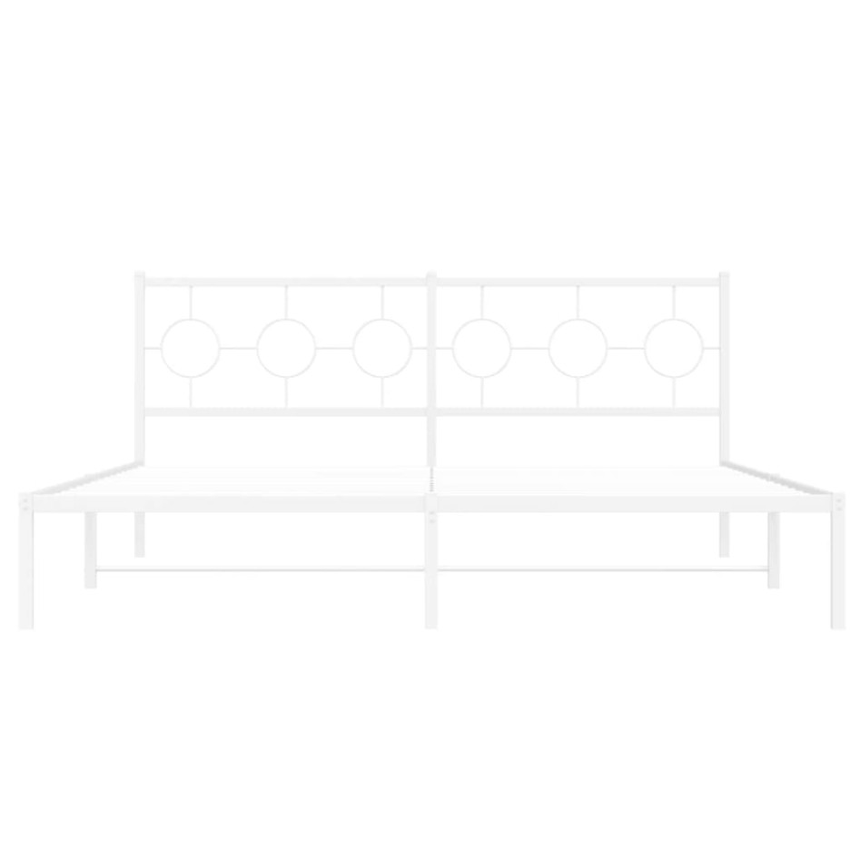 Estructura cama sin colchón con cabecero metal blanco