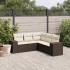 Set comedor de jardín 5 piezas y cojines ratán sintético