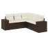 Set comedor de jardín 5 piezas y cojines ratán sintético