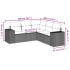 Set comedor de jardín 5 piezas y cojines ratán sintético