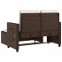 Sillón reclinable de jardín con cojines ratán sintético