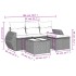 Set comedor de jardín 5 piezas y cojines ratán sintético