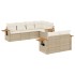 Set sofás de jardín 7 piezas y cojines ratán sintético