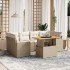 Set sofás de jardín 7 piezas y cojines ratán sintético