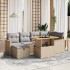 Set sofás de jardín 7 piezas y cojines ratán sintético