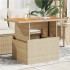 Mesa de jardín ratán PE y madera de acacia beige 100x55x73