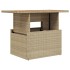 Mesa de jardín ratán PE y madera de acacia beige 100x55x73