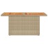 Mesa de jardín ratán PE y madera de acacia beige 100x55x73