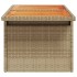 Mesa de jardín ratán PE y madera de acacia beige 100x55x73
