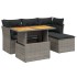 Set de muebles de jardín 6 pzas y cojines ratán sintético
