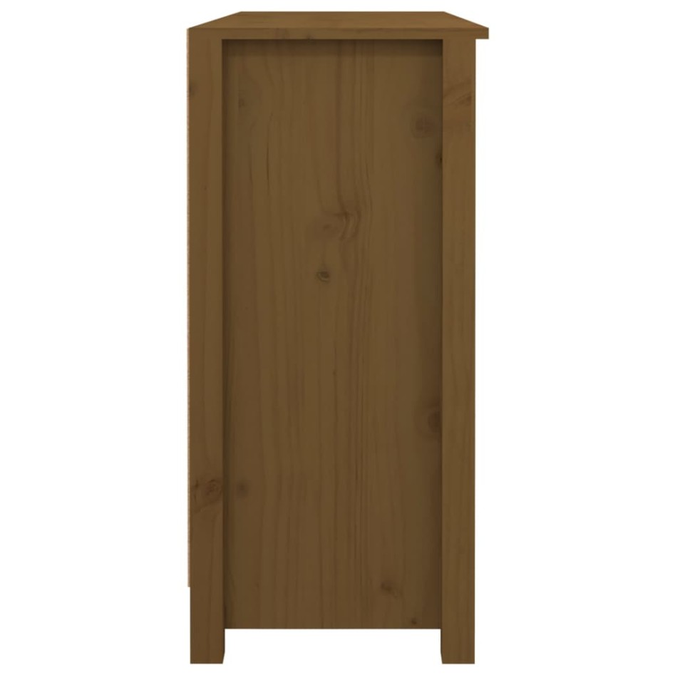 Aparador de madera maciza de pino marrón miel 100x35x74,5