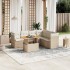 Set sofás de jardín 7 piezas y cojines ratán sintético