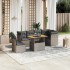 Set de sofás de jardín 7 piezas con cojines ratán PE