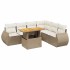 Set sofás de jardín 7 piezas y cojines ratán sintético