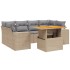 Set sofás de jardín 7 piezas y cojines ratán sintético