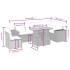 Set de comedor de jardín 7 pzas y cojines ratán sintético
