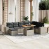 Set de muebles de jardín 9 pzas y cojines ratán sintético