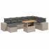 Set de muebles de jardín 9 pzas y cojines ratán sintético