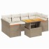 Set sofás de jardín 7 piezas y cojines ratán sintético