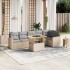 Set sofás de jardín 7 piezas y cojines ratán sintético