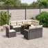 Set de sofás de jardín 8 piezas y cojines ratán sintético