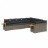 Set de muebles de jardín 9 pzas y cojines ratán sintético