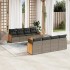 Set de muebles de jardín 9 pzas y cojines ratán sintético
