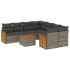 Set de muebles de jardín 9 pzas y cojines ratán sintético