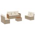 Juego de sofás de jardín con cojines beige 8 pzas ratán