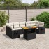 Set de sofás de jardín 8 piezas y cojines ratán sintético