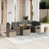 Set de sofás de jardín 7 piezas con cojines ratán PE