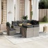 Set de muebles de jardín 9 pzas y cojines ratán sintético