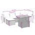 Set de comedor de jardín 7 pzas y cojines ratán sintético