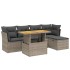 Set de muebles de jardín 6 pzas y cojines ratán sintético