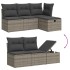 Set de muebles de jardín 6 pzas y cojines ratán sintético